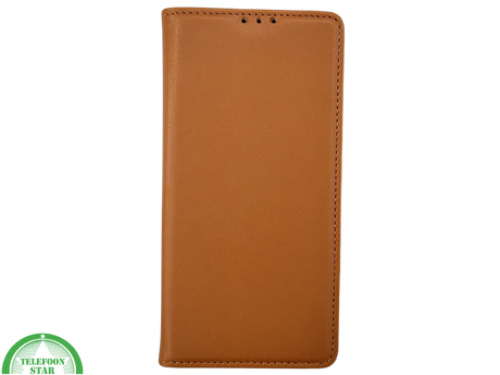 iPhone 16 Pro Bookcase Hoesje Cognac &ndash; Leren Look met Magnetische Sluiting