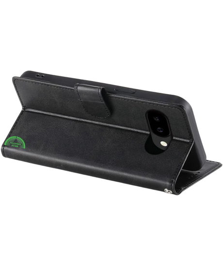 Google Pixel 10a Bookcase Hoesje Zwart Leren Look Met Pasjeshouder
