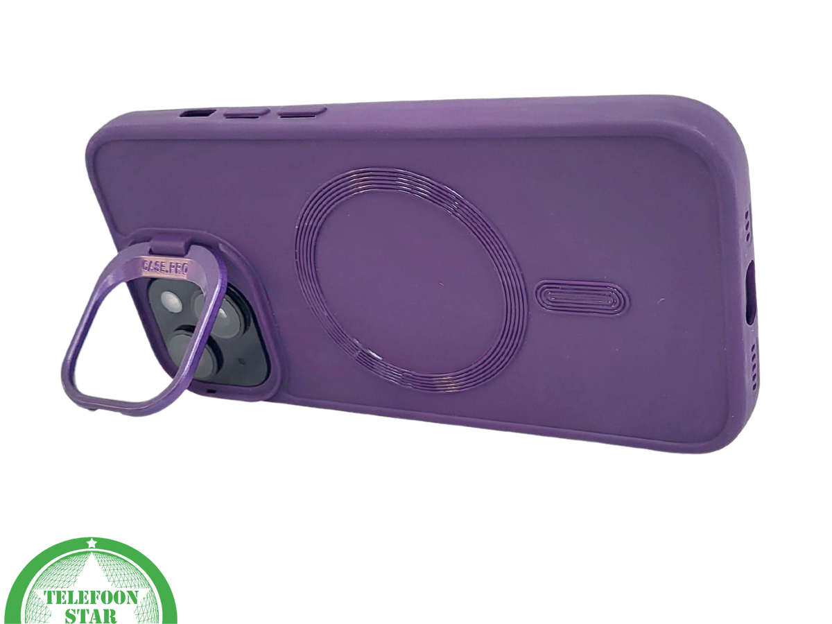 iPhone 15 Plus Siliconen Hoesje Paars &ndash; Geschikt voor MagSafe