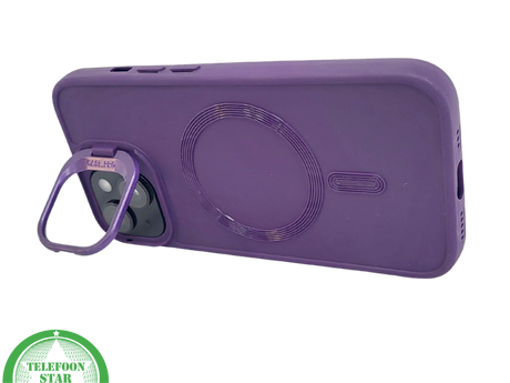 iPhone 15 Plus Siliconen Hoesje Paars &ndash; Geschikt voor MagSafe