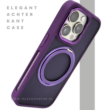 Paars iPhone 15 Pro Max Hoesje met Ringhouder &ndash; MagSafe &amp; Kickstand | Telefoonstar.nl