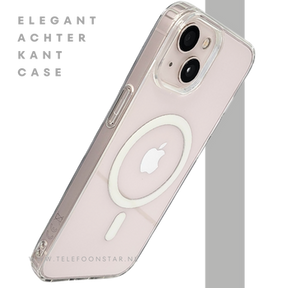ClearMag Halo &ndash; Transparant iPhone 13 / 14 Hoesje met Witte Magneetring | Telefoonstar.nl