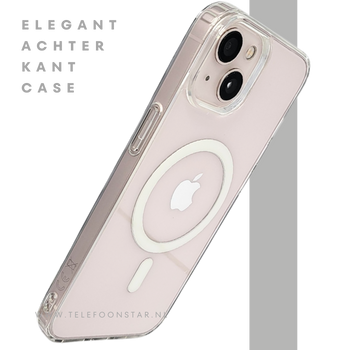ClearMag Halo &ndash; Transparant iPhone 13 / 14 Hoesje met Witte Magneetring | Telefoonstar.nl