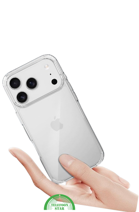 Perfecte pasvorm voor iPhone 17 Pro Max&ndash; Silicone, Flexibel, Helder &amp; Extra Sterk, transparant en Extra bescherming voor camera en scherm | Telefoonstar