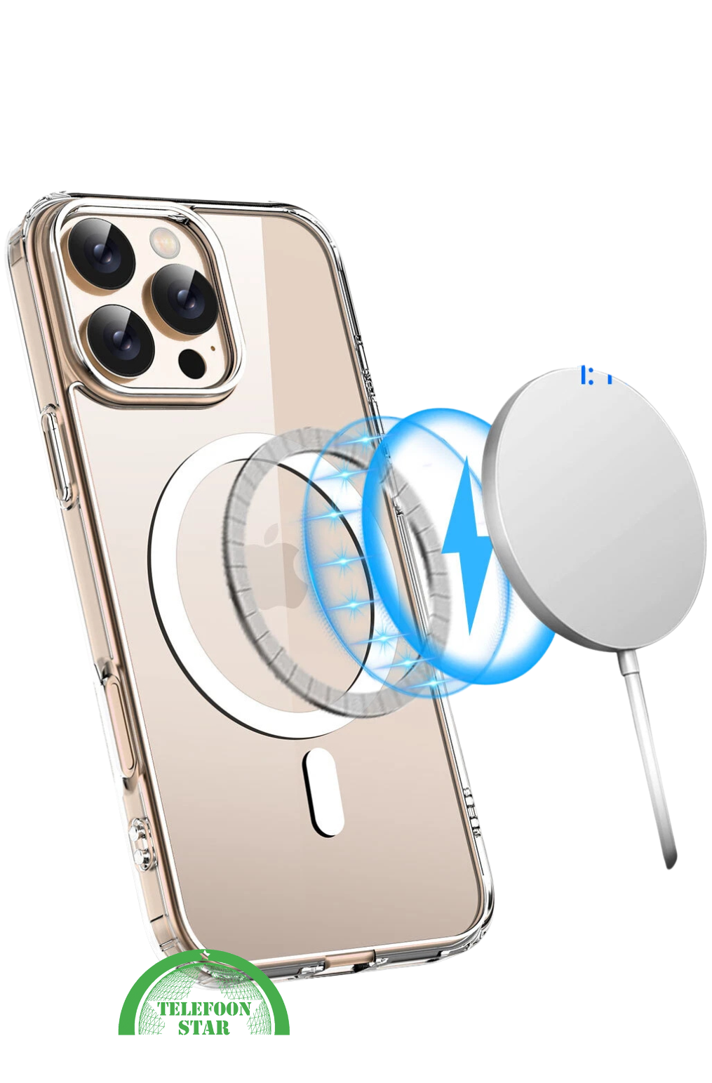 Transparant hoesje voor iPhone 16 Pro Max Silicone &ndash; MagSafe Ready, Sterke, Bescherming | Telefoonstar