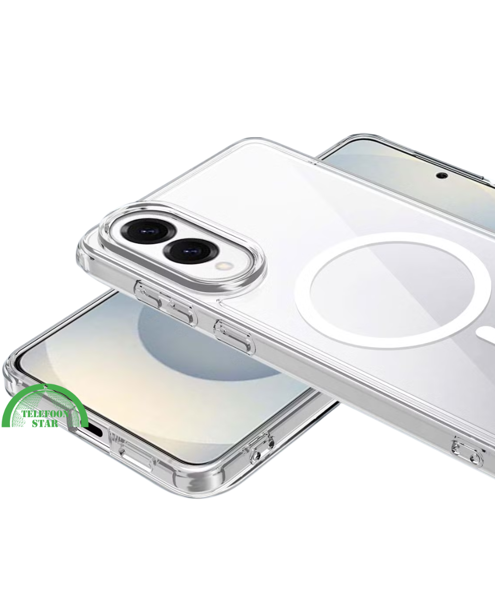 Hoesje voor Samsung S25 Edge Transparant Magneetring, Slank, Sterk & Magnetisch