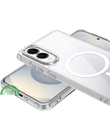 Hoesje voor Samsung S25 Edge Transparant Magneetring, Slank, Sterk & Magnetisch