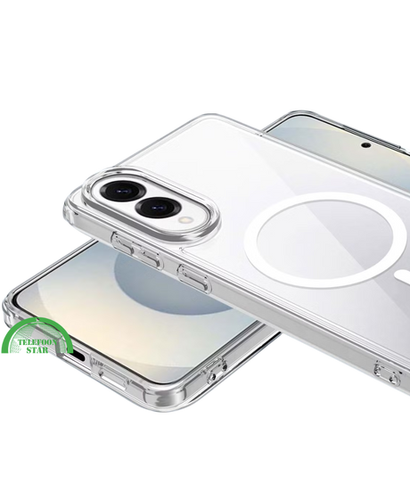 Hoesje voor Samsung S25 Edge Transparant Magneetring, Slank, Sterk & Magnetisch