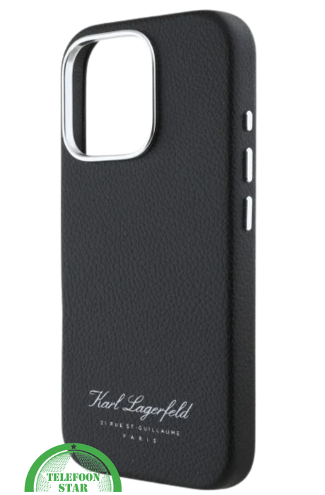 iPhone 16 Pro Leren Hoesje &ndash; Zwart | Luxe Bescherming met Tijdloos Design