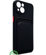 Zwart Transparant Shockproof Hoesje voor iPhone 14 met Kaarthouder &ndash; Praktisch &amp; Supersterk