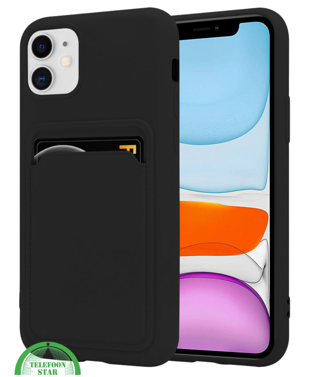 Hoesje voor iPhone 12 Mini &ndash; Transparant met Kaarthouder,Handig, Slank &amp; Shockproof