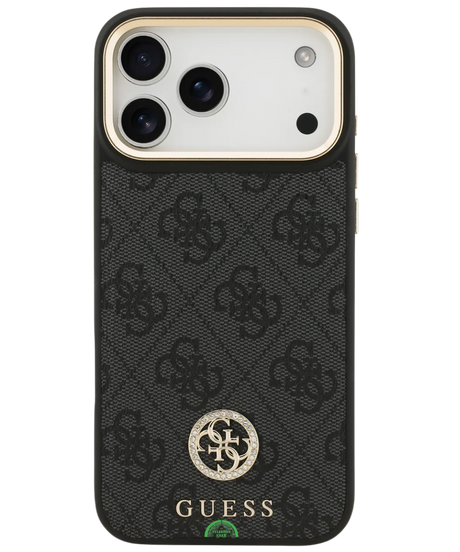 Hoesje voor iPhone 17 Pro Zwart Guess afneembare schouder- en polsband