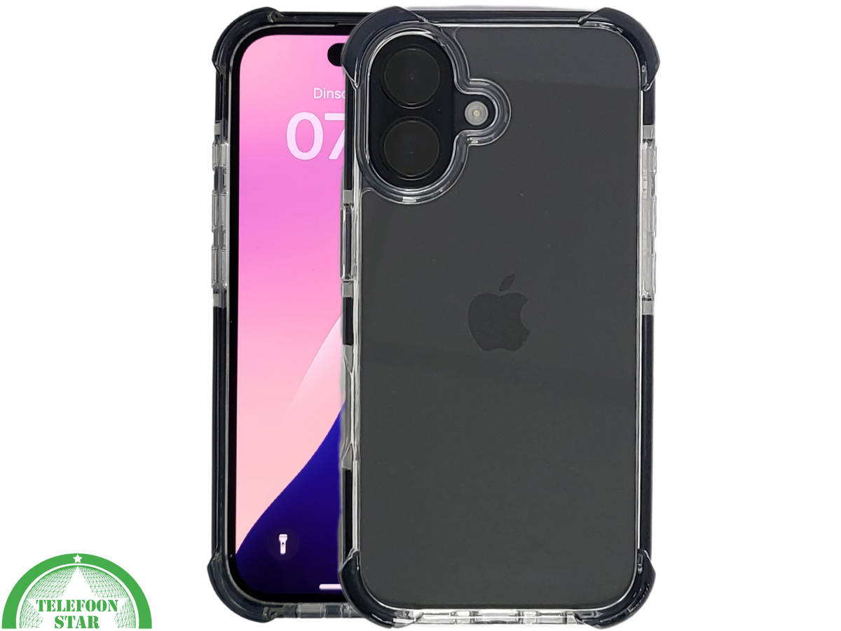 hoesje doorzichtig zwarte randen silicone draadloos oplaad voor iPhone 17