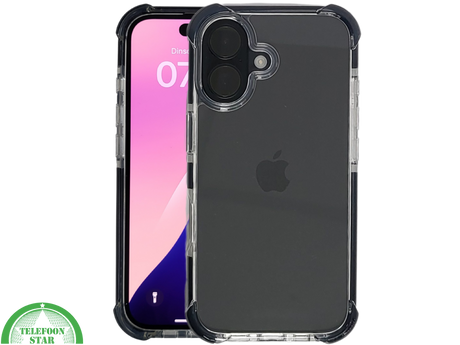 hoesje doorzichtig zwarte randen silicone draadloos oplaad voor iPhone 17