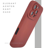 iPhone 16 Pro Donkerrood Hoesje Mat Design Met Verhoogde Camerabescherming