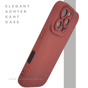 iPhone 16 Pro Donkerrood Hoesje Mat Design Met Verhoogde Camerabescherming