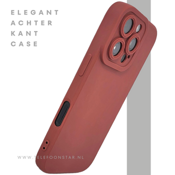 iPhone 16 Pro Max Donkerrood Hoesje Mat Design Met Verhoogde Camerabescherming