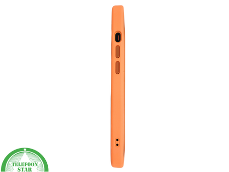 iPhone 15 Plus MagSafe Hoesje Oranje-Zwart &ndash; Sportieve Look met Magnetische MagSafe Ring