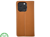 iPhone 16 Pro Max Bookcase Hoesje Cognac &ndash; Leren Look met Magnetische Sluiting
