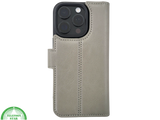 iPhone 16 Pro Insteekhoesje Olijfgroen &ndash; Leren Look met Open Bovenkant