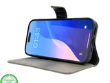 iPhone 16 Pro Insteekhoesje Olijfgroen &ndash; Leren Look met Open Bovenkant