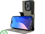 iPhone 16 Pro Max Insteekhoesje Olijfgroen &ndash; Leren Look met Open Bovenkant