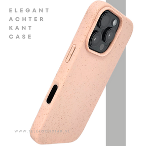 iPhone 16 Pro Lichtroze Eco Hoesje Biologisch Afbreekbare Matte Bescherming
