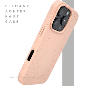 iPhone 16 Pro Lichtroze Eco Hoesje Biologisch Afbreekbare Matte Bescherming