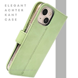 Mintgroen Bookcase Hoesje iPhone 13 en 14 Wallet Case met Magneetsluiting | &euro;14,95