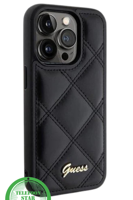 Zwart Elegant Hoesje met Goud Detail iPhone 15 Pro Max