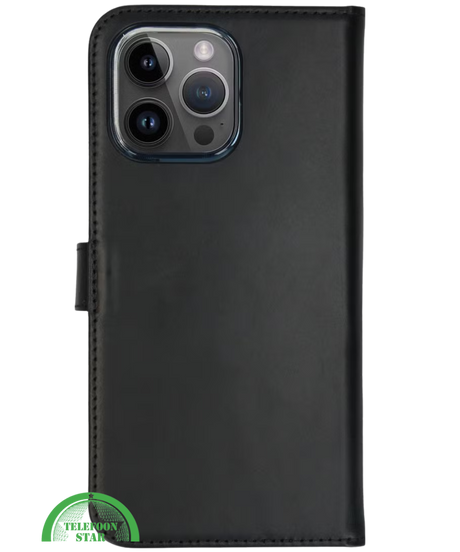 Zwart Bookcase Hoesje voor iPhone 15 Pro Max &ndash; Elegant, Praktisch &amp; Extra Bescherming