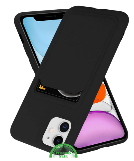 Hoesje voor iPhone 11 &ndash; Transparant met Kaarthouder,Handig, Slank &amp; Shockproof