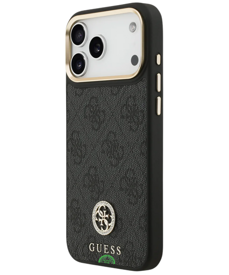 Hoesje voor iPhone 17 Pro Max Zwart Guess afneembare schouder- en polsband