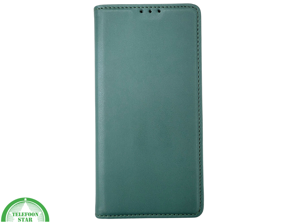iPhone 16 Pro Bookcase Hoesje Donkergroen &ndash; Luxe Leren Look met Magnetische Sluiting