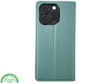 iPhone 16 Pro Bookcase Hoesje Donkergroen &ndash; Luxe Leren Look met Magnetische Sluiting