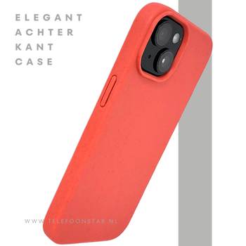 iPhone 15 Hoesje &ndash; Oranje Met Spikkeltextuur | Fel, Fris &amp; Functioneel