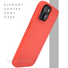 iPhone 15 Hoesje &ndash; Oranje Met Spikkeltextuur | Fel, Fris &amp; Functioneel