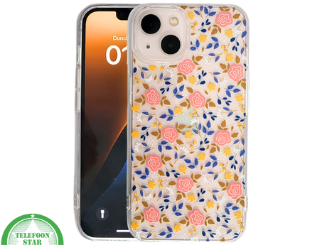 RoseLeaf Soft Case &ndash; iPhone 13 / 14 Bloemen Hoesje met Rozen | Telefoonstar.nl