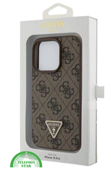 iPhone 15 Pro Beste Stoffen Hoesje &ndash; Bruin Design met Logo en Premium Bescherming