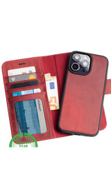 Rood Bookcase Hoesje iPhone 14 Pro Max &ndash; Luxe &amp; 360&deg; Bescherming | Telefoonstar