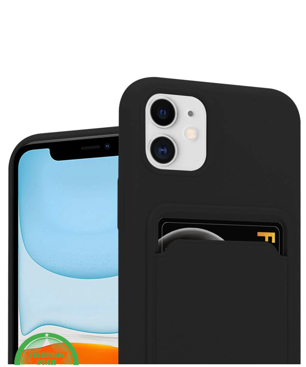 Hoesje voor iPhone 12 Mini &ndash; Transparant met Kaarthouder,Handig, Slank &amp; Shockproof