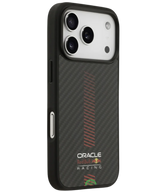 Hoesje voor iPhone 17 Pro Zwart Carbon Look met Rode Accentlijn