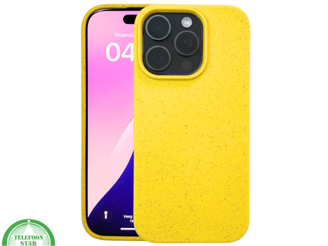 iPhone 16 Pro Geel Eco Hoesje &ndash; Biologisch Afbreekbare Matte Bescherming