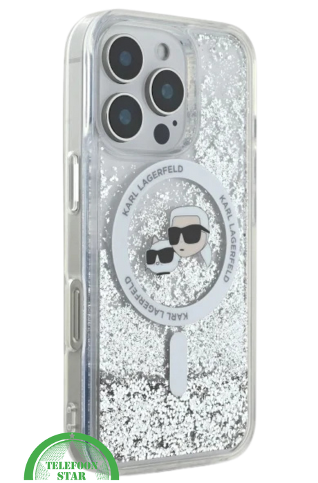 iPhone 16 Pro Glitter Hoesje &ndash; Transparant Zilver | Luxe Bescherming met Sprankelende Stijl