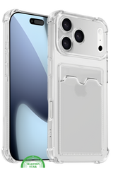 Silicone hoesje voor iPhone 17 Pro Max – Transparant Silicone met Kaarthouder | Telefoonstar