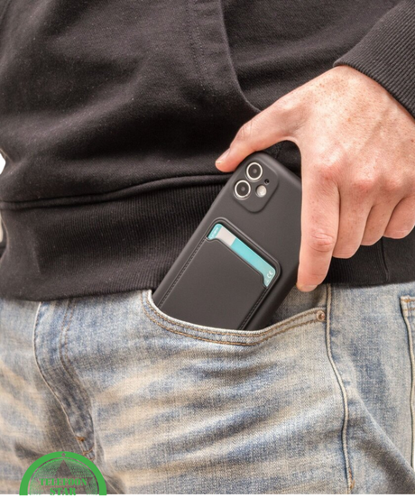 Hoesje voor iPhone 12 &ndash; Transparant met Kaarthouder,Handig, Slank &amp; Shockproof
