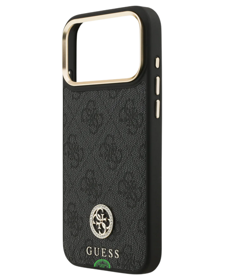 Hoesje voor iPhone 17 Pro Zwart Guess afneembare schouder- en polsband