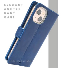 Donkerblauw Bookcase Hoesje iPhone 13 / 14 &ndash; Magneetsluiting en Pasjesvakken | &euro;14,95