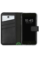 Bookcase Hoesje voor iPhone SE Zwart, Stijlvol, Functioneel &amp; 360&deg; Bescherming