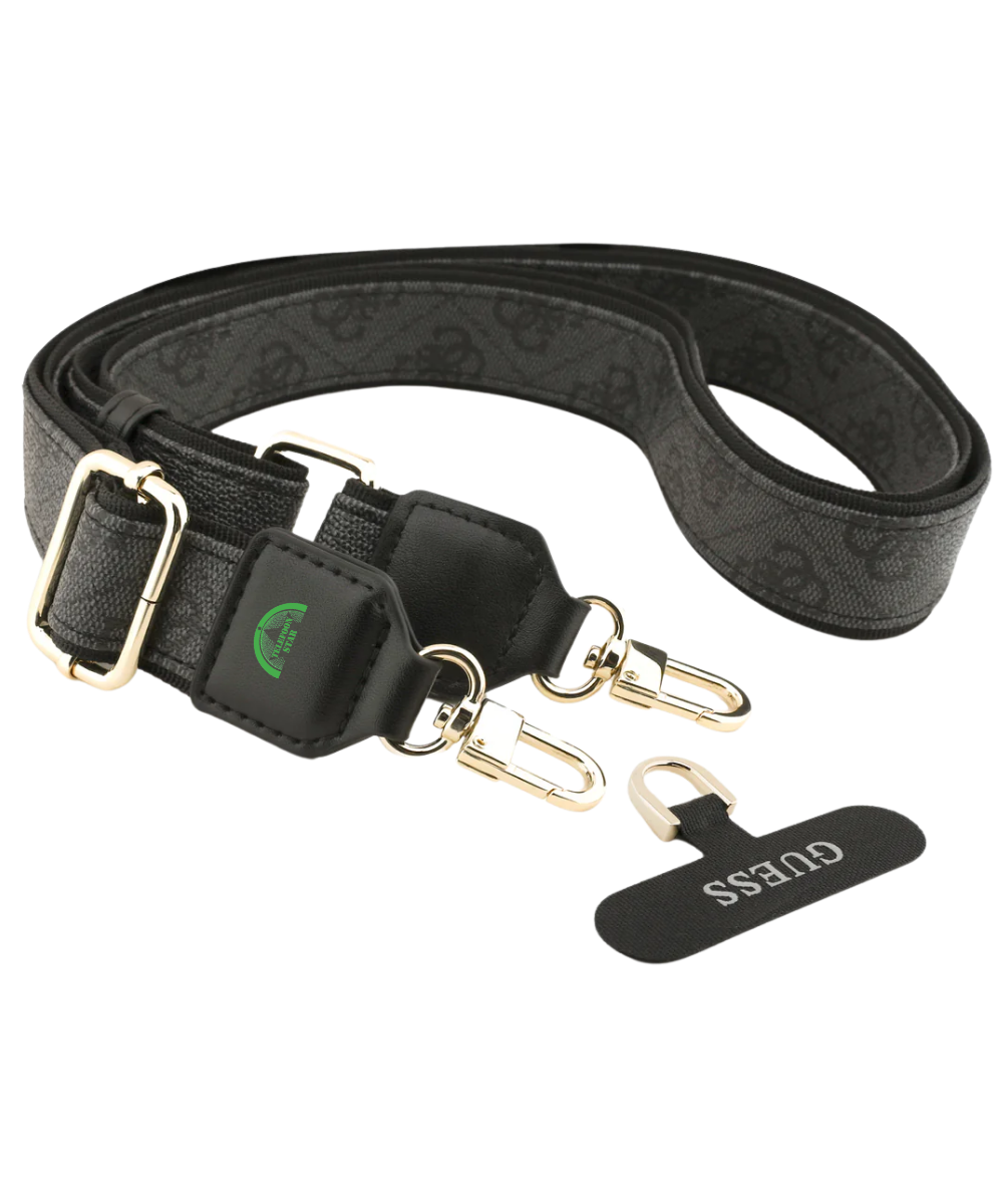 Hoesje voor iPhone 17 Pro Zwart Guess afneembare schouder- en polsband
